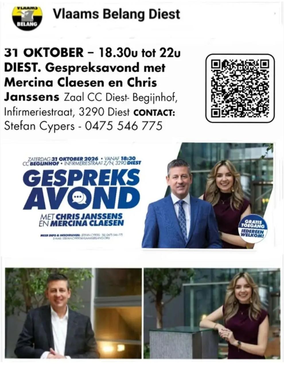 31okt26 Chris Janssens en Mercina Claesen komen in Diest
