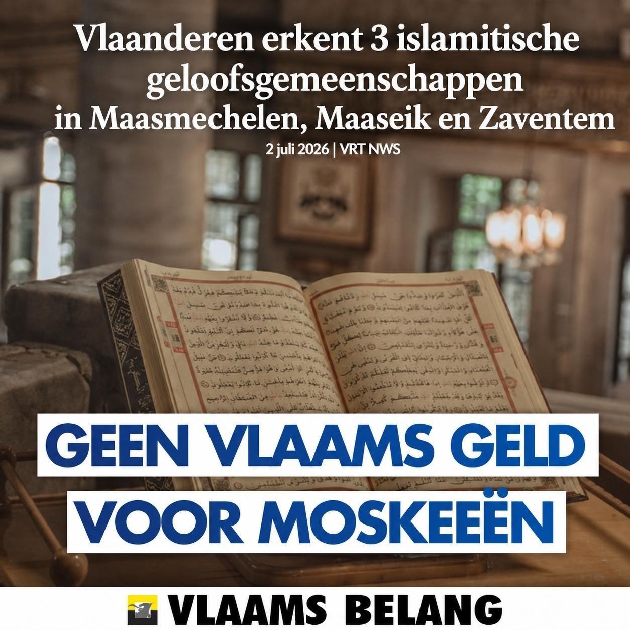 Geen Vlaams geld voor moskeeën! 