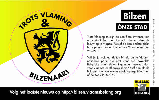 Vlaams Belang Bilzen beloont inwoners die Vlaams leeuwvlag uithangen!