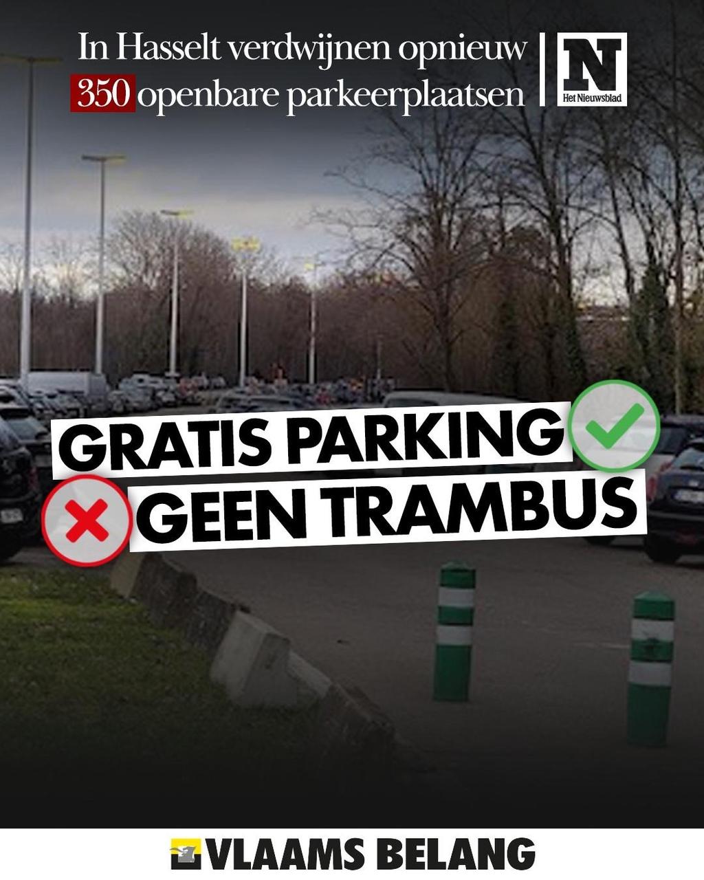 Trambus: Neen! Gratis parking: Ja!