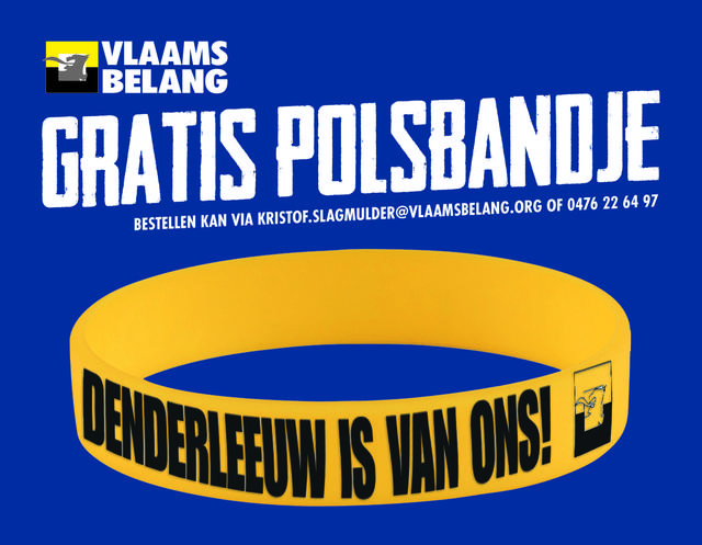 Gratis polsbandjes 'Denderleeuw is van ons!'