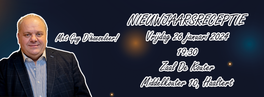 26/01, 19u30: Nieuwjaarsreceptie VB Haaltert (met Guy D'haeseleer)