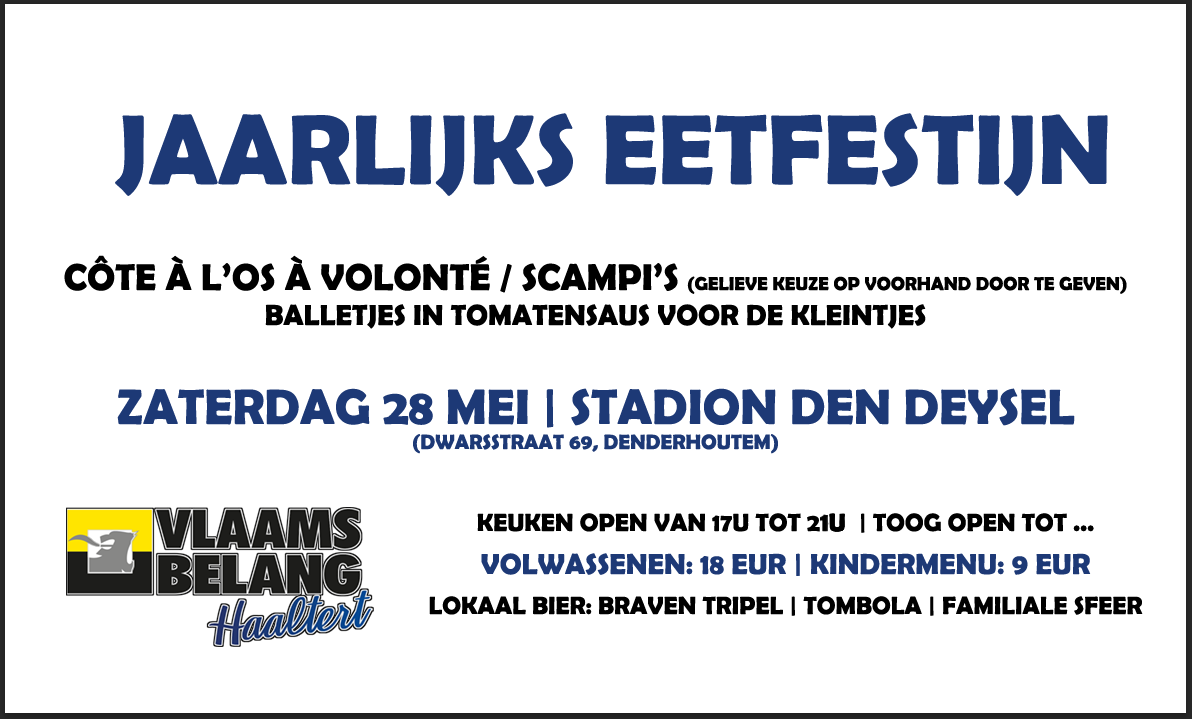 28 mei 2022: Eetfestijn VB Haaltert!