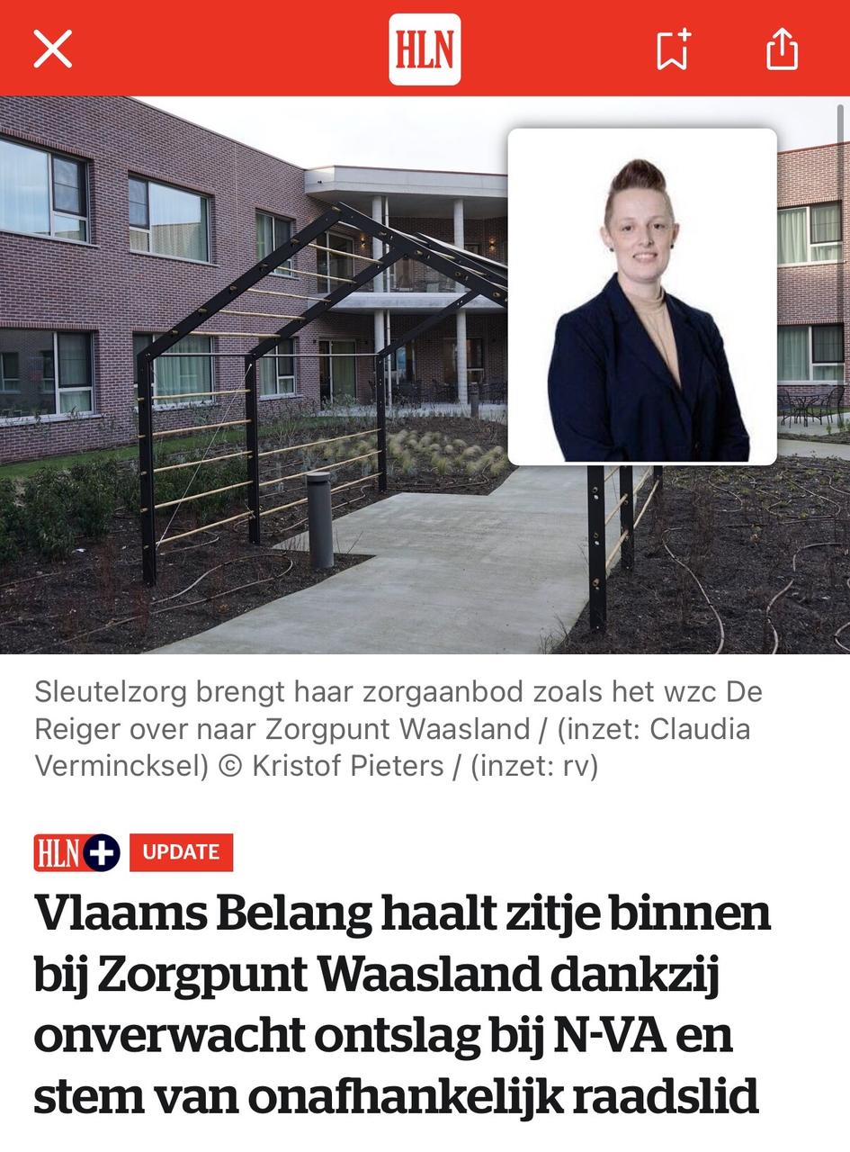 Vlaams Belang haalt zitje binnen bij Zorgpunt Waasland