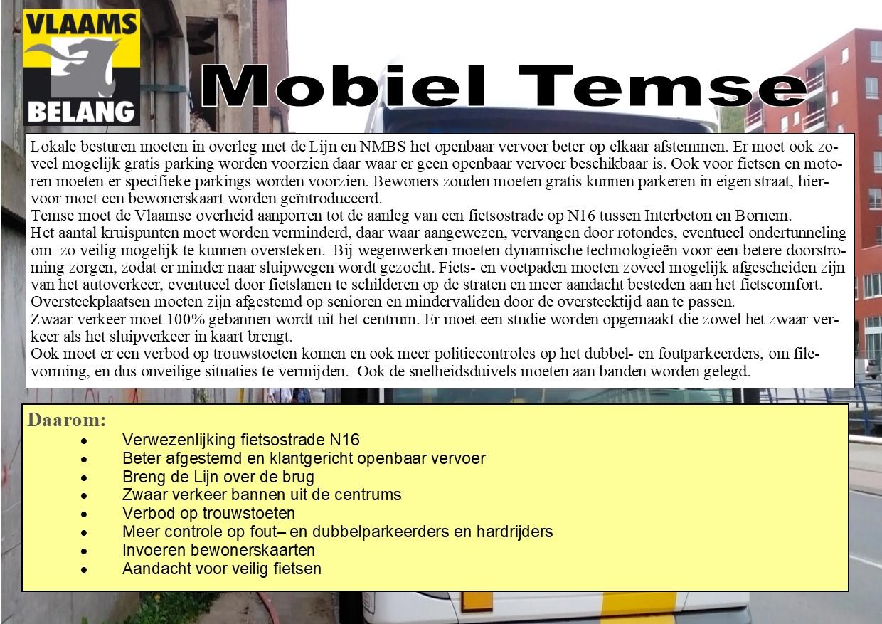 BELEIDSVERKLARING TEMSE: MOBILITEIT