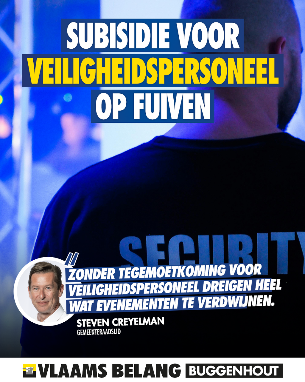 Vlaams Belang wil tegemoetkoming voor inzet veiligheidspersoneel bij evenementen