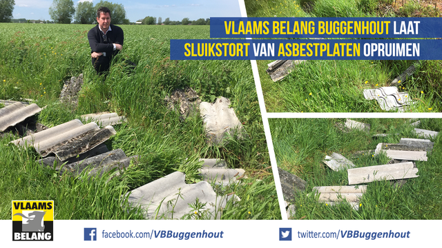 Vlaams Belang laat sluikstort asbestplaten opruimen