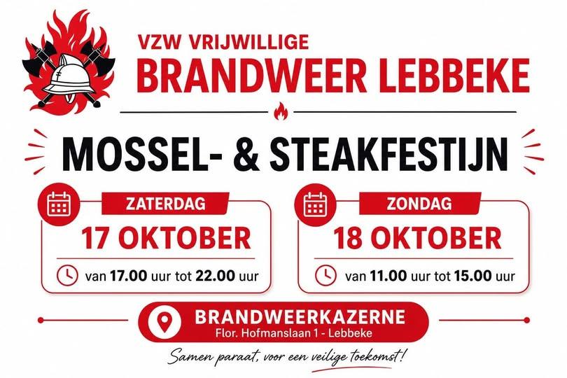 Mossel- en steakfestijn van Brandweer Lebbeke