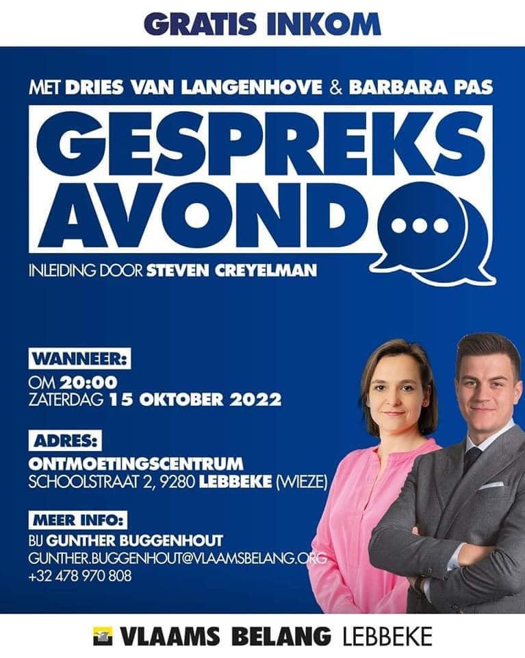 Gespreksavond met Barbara Pas en Dries Van Langenhove