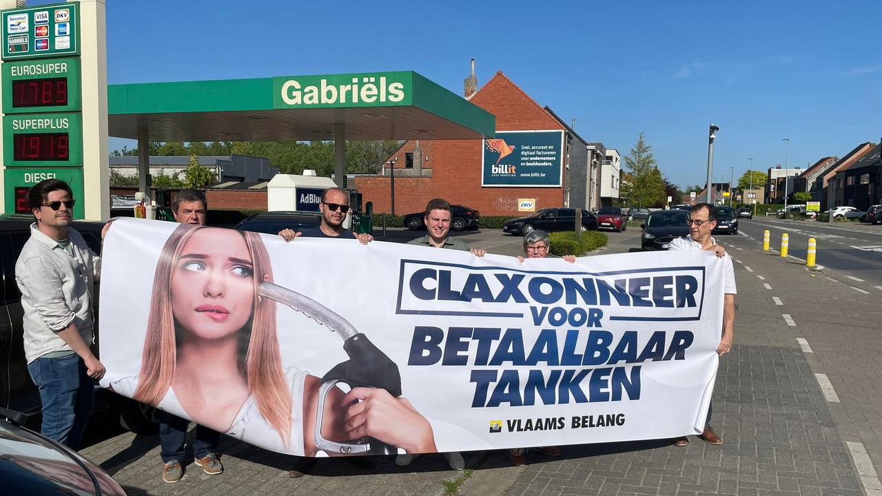 Veel enthousiasme voor prikactie aan Vlyminckshoek tegen hoge brandstofprijzen