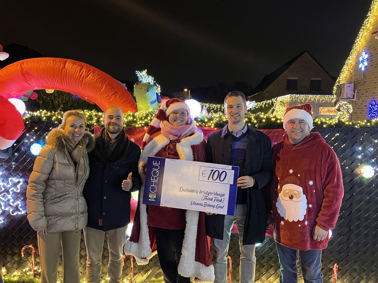 Vlaams Belang Gent bezoekt kersthuis ten voordele van Think Pink