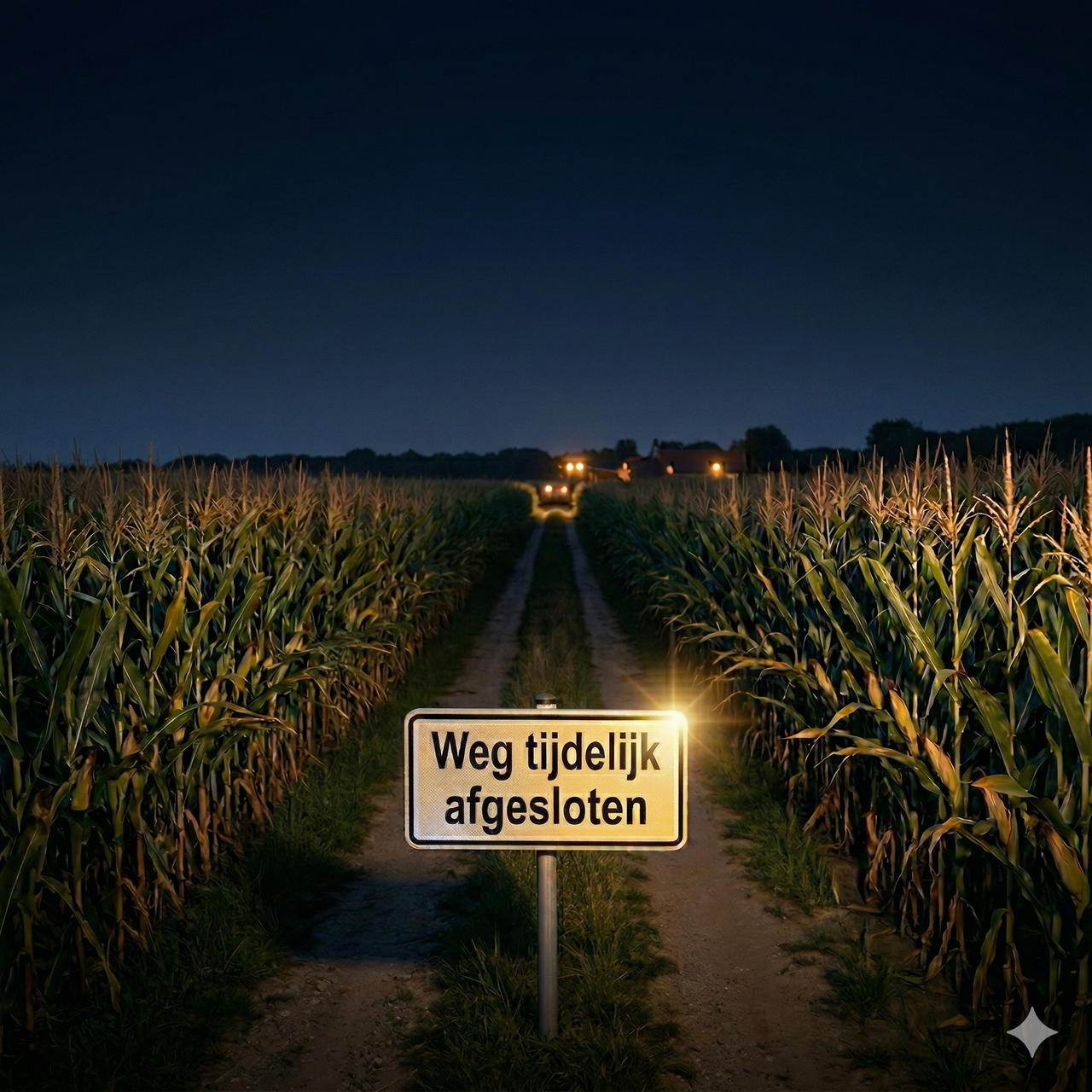 Waarschuwingsborden tijdens het oogstseizoen