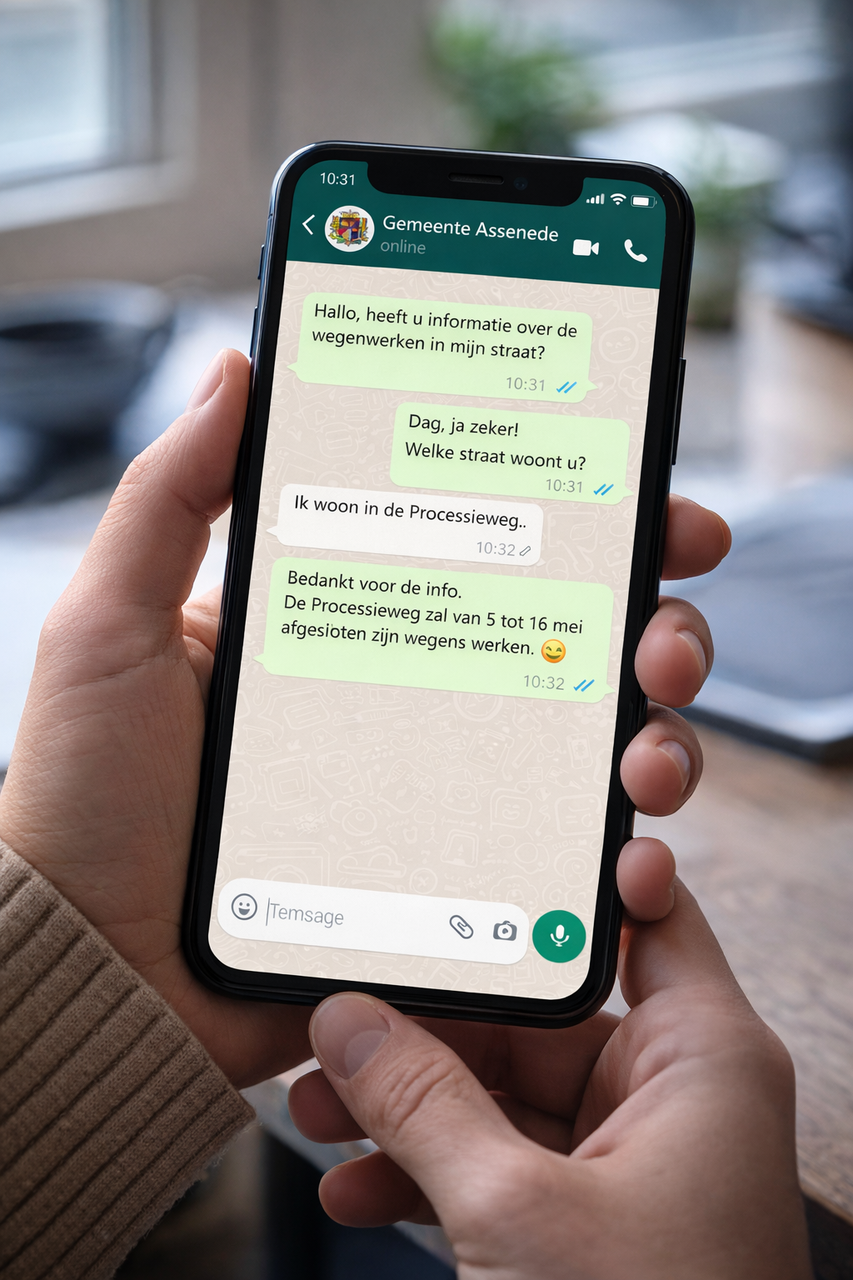 Whatsapp als extra communicatiemiddel voor onze gemeente