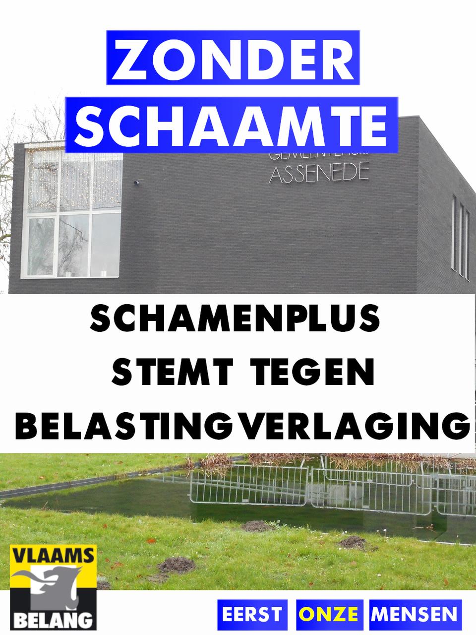 SCHAMENPLUS stemt TEGEN belastingverlaging