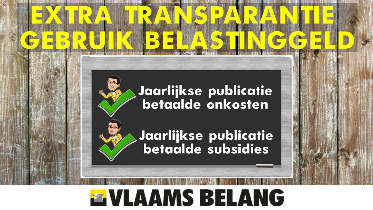 Extra transparantie dankzij Vlaams Belang