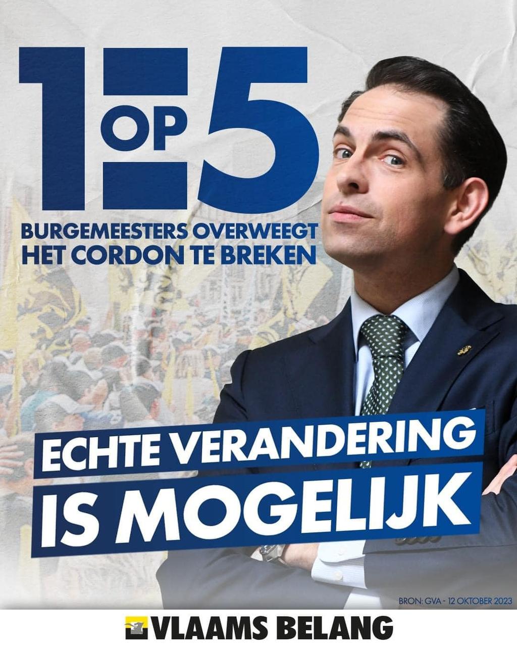 1 op de 5 Vlamingen is tegen het cordon!