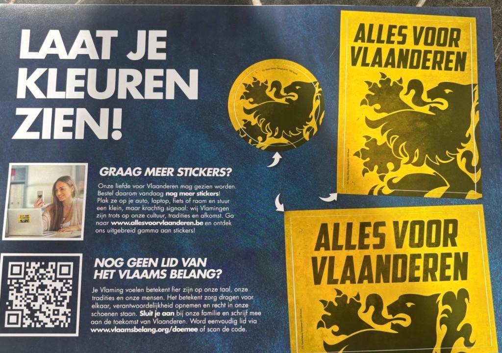 Vlaams Belang beloont iedereen met leeuwenvlag
