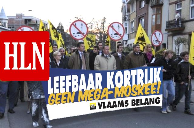 Betoging tegen nieuwe moskee