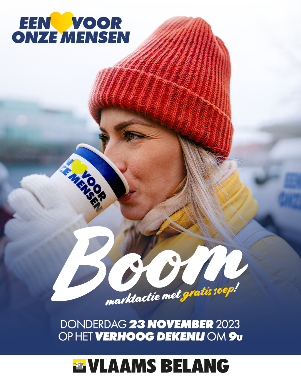 Nu donderdag deelt Vlaams Belang soep uit voor het goede doel