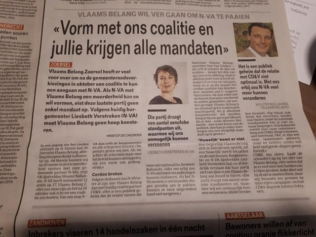 Artikel HLN 1 februari 2018