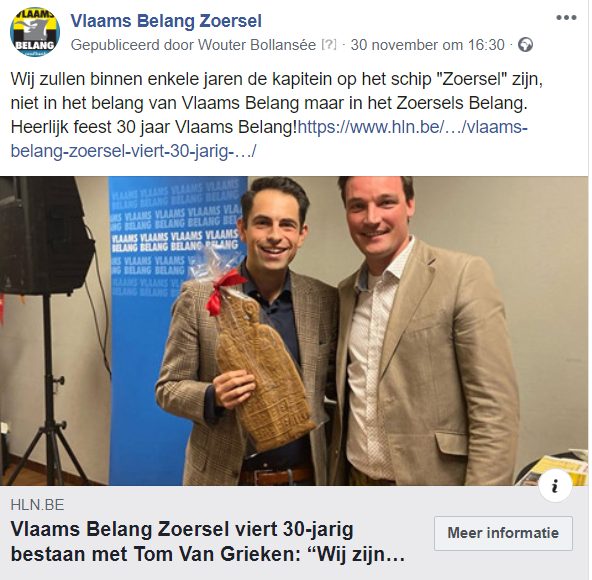 Speech Viering 30 jaar Vlaams Belang Zoersel