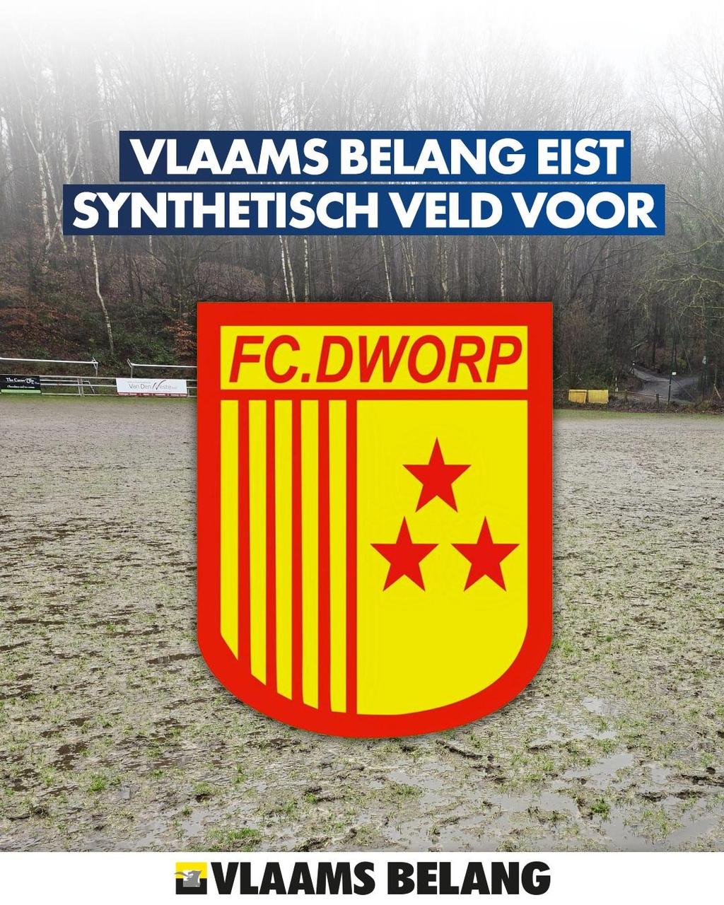 VB legt voorstel ter stemming op gemeenteraad voor synthetisch veld FC Dworp