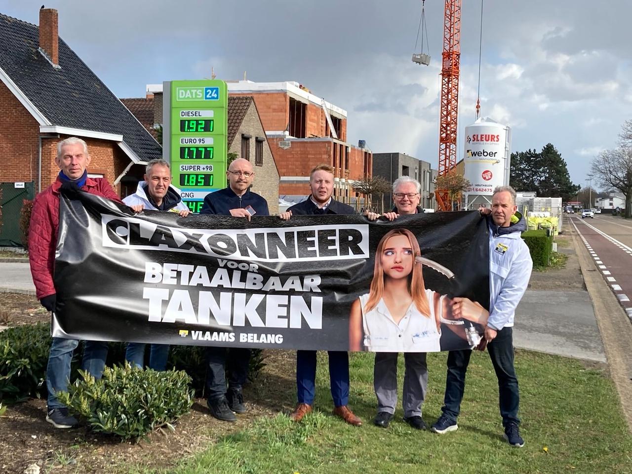 Vlaams Belang Heusden-Zolder voert actie tegen hoge brandstofprijzen