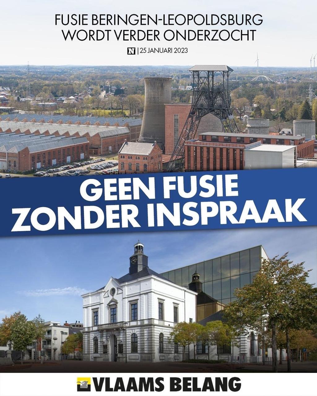 Geen fusie van Beringen met andere gemeenten zonder inspraak van de inwoners