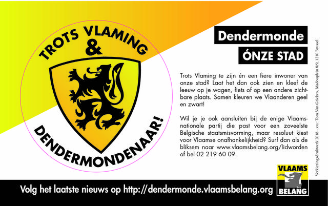 Vlaams Belang Dendermonde beloont inwoners die Vlaamse leeuwvlag uithangen