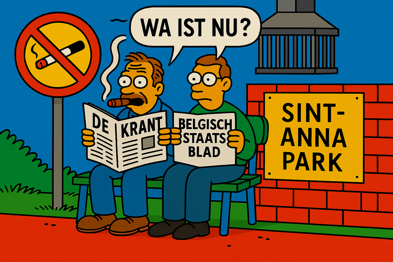 Rookgordijnen in het Sint-Annapark.