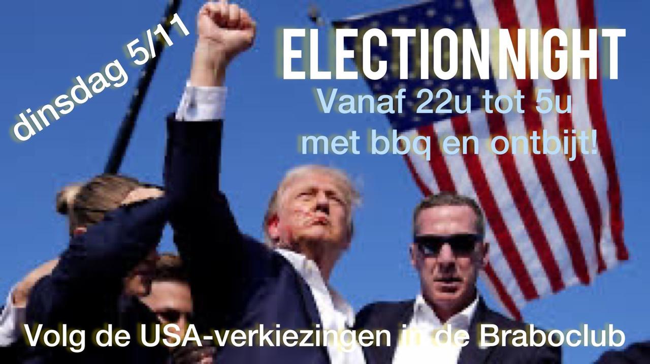 'Trump Election Night' in Antwerpse Brabobar (Amerikalei 98, Antwerpen)