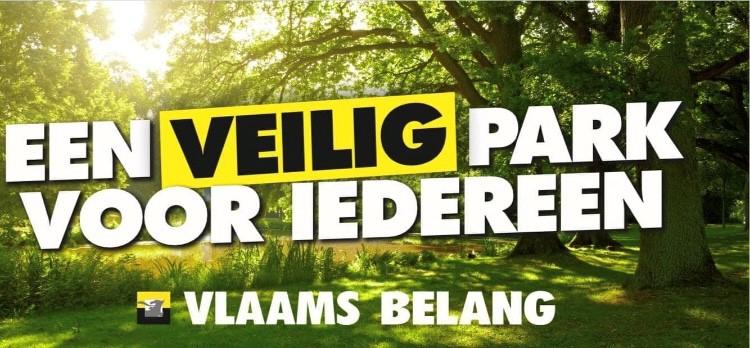 Vlaams Belang voert actie in het Gemeentepark van Borsbeek tegen de woedende onveiligheid en hangjongeren