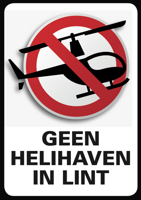 Geen helihaven in Lint!