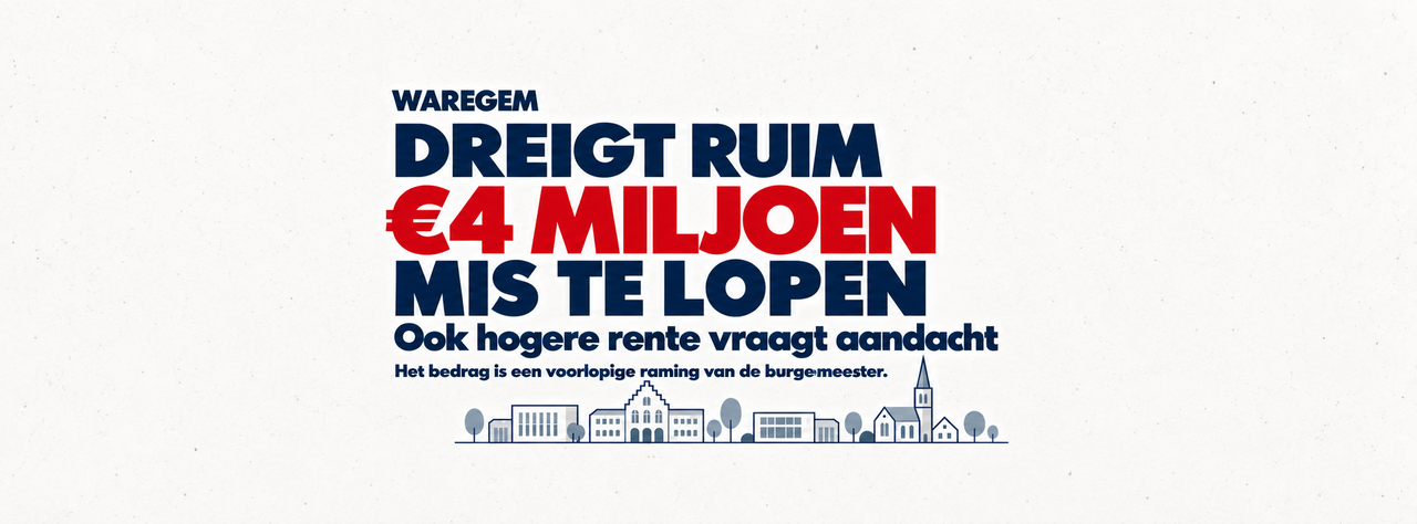 Minder Vlaamse middelen en hogere rente voor Waregem