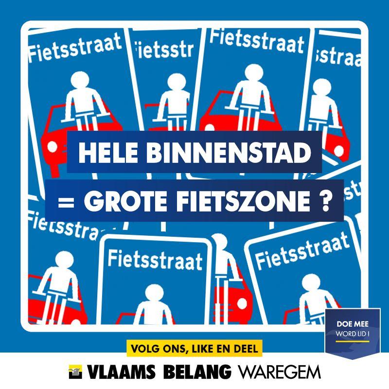 WORDT BINNENSTAD WAREGEM 1 GROTE FIETSZONE?