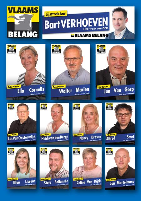 Vlaams Belang Lier maakt top 10 kandidaten bekend