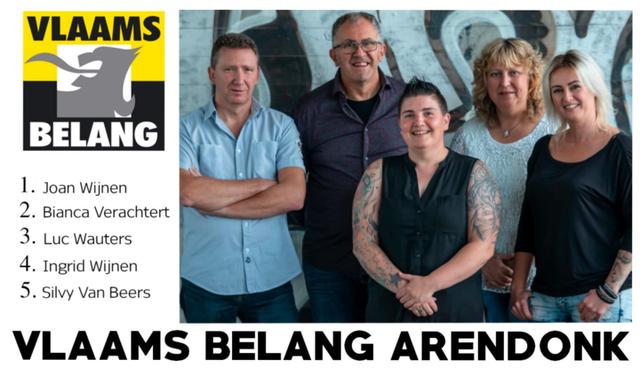 vlaams belang arendonk lijst verkiezing okt 2018