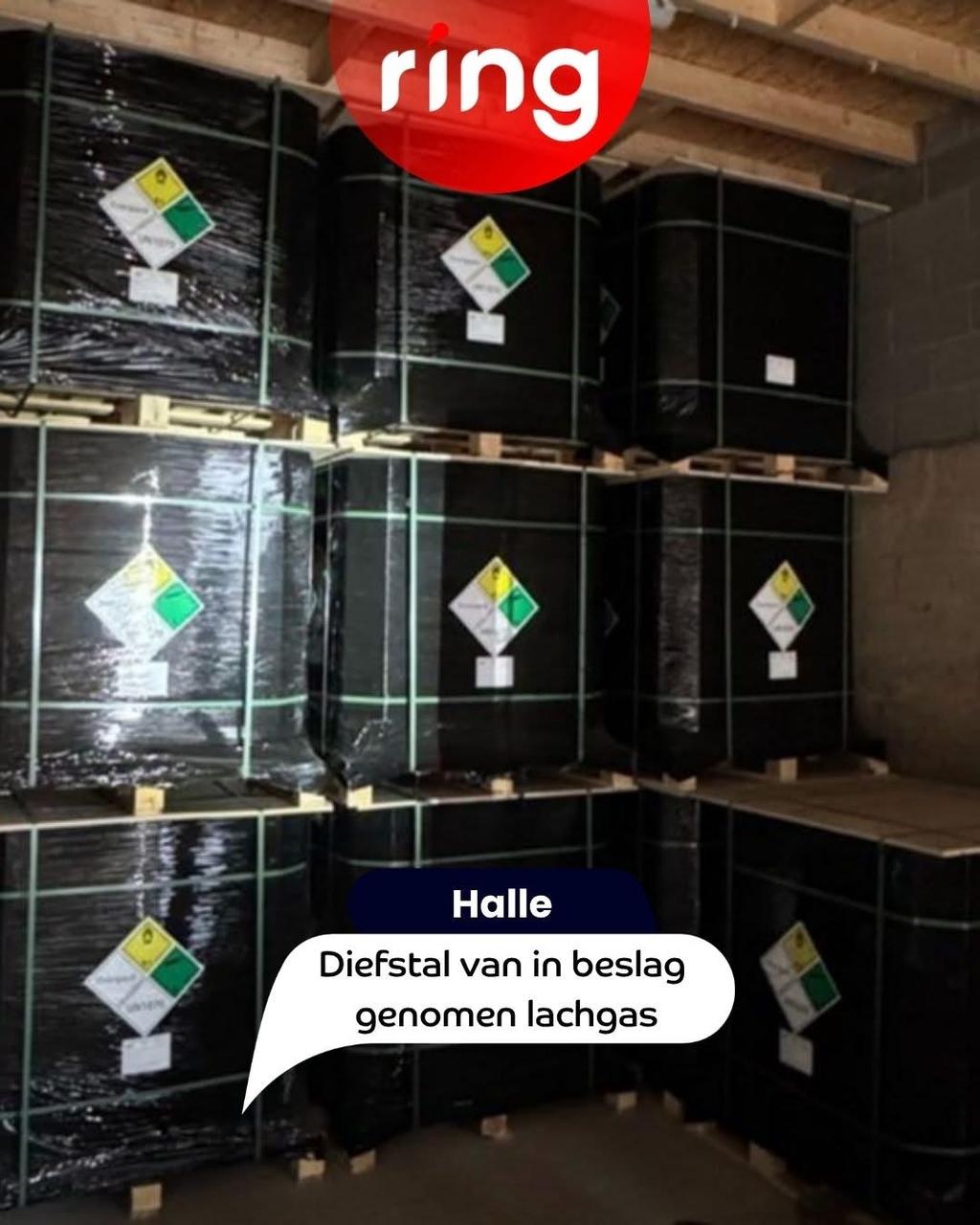 Inbeslag genomen lachgas gestolen in Halle