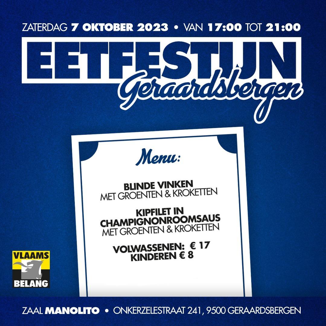 7 oktober Eetfestijn Vlaams Belang Geraardsbergen