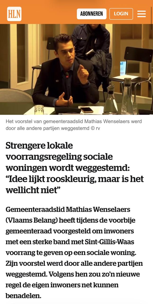 Voorrang voor eigen inwoners bij sociale woningen weggestemd door N-VA en Groen