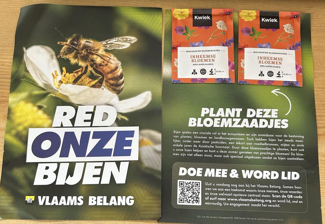 Vlaams Belang Eeklo vraagt aandacht voor bijen met bloemenactie