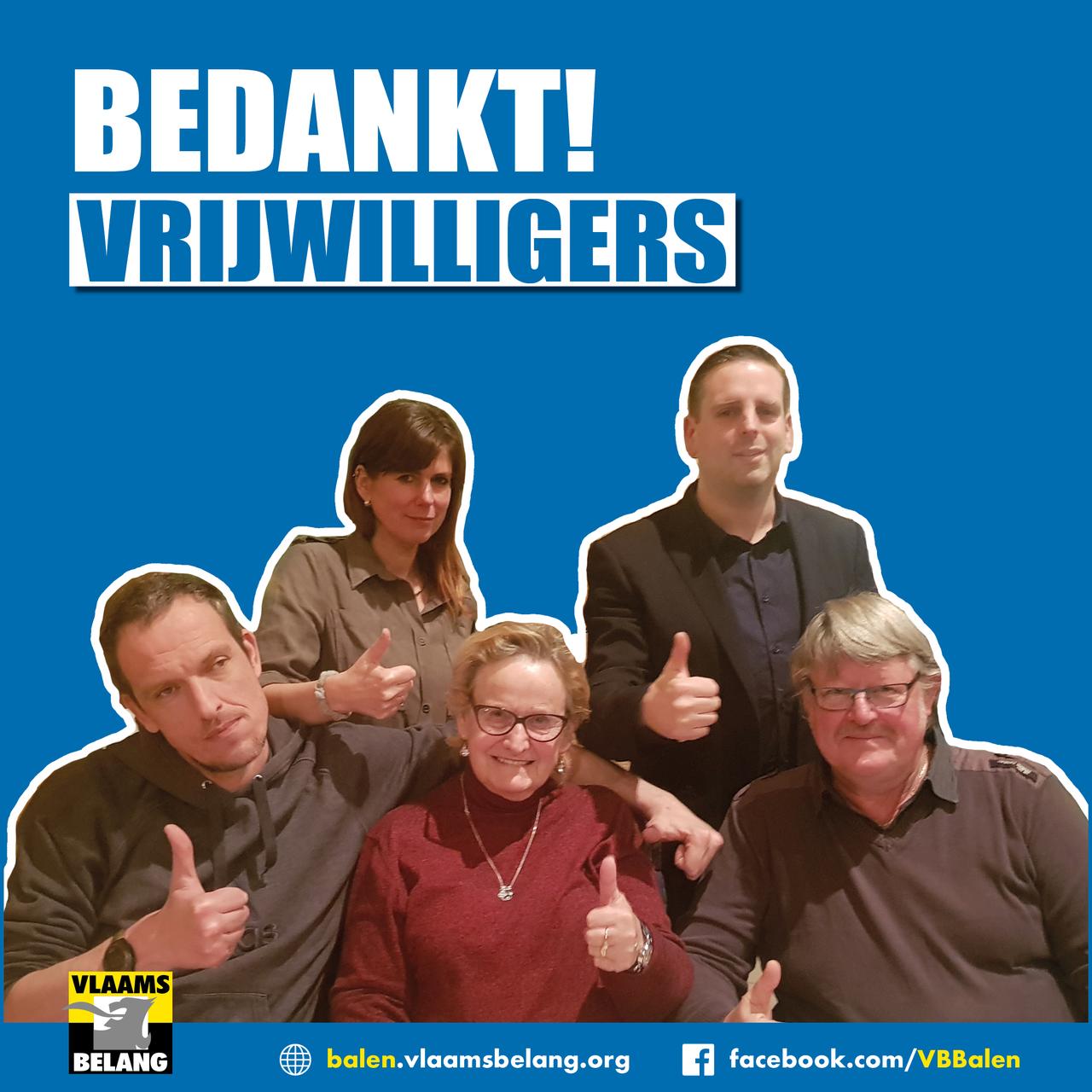 Namens Vlaams Belang: bedankt vrijwilligers van Balen-Olmen!