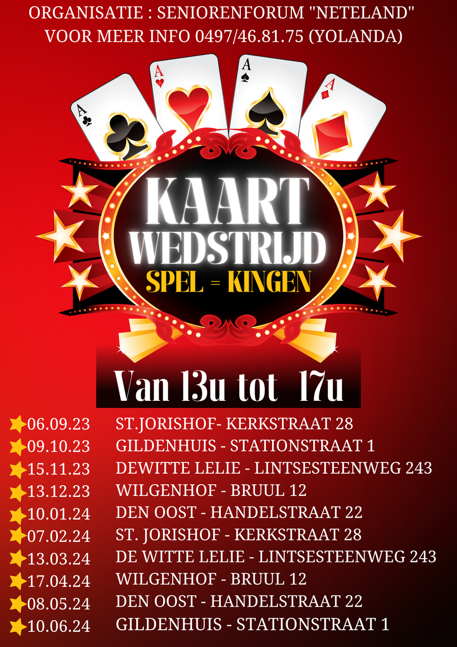 Vlaams belang Duffel steunt de lokale horeca met namiddag kaarten.