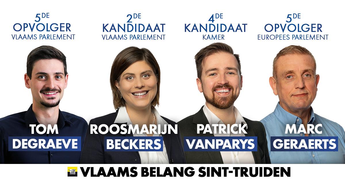 Vlaams Belang Sint-Truiden viermaal vertegenwoordigd bij nationale verkiezingen
