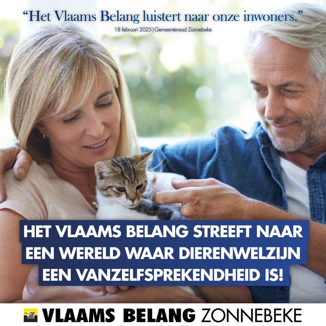Het Vlaams Belang Zonnebeke streeft naar een gemeente waar dierenwelzijn een vanzelfsprekendheid is en dierenmishandeling kordaat wordt aangepakt.