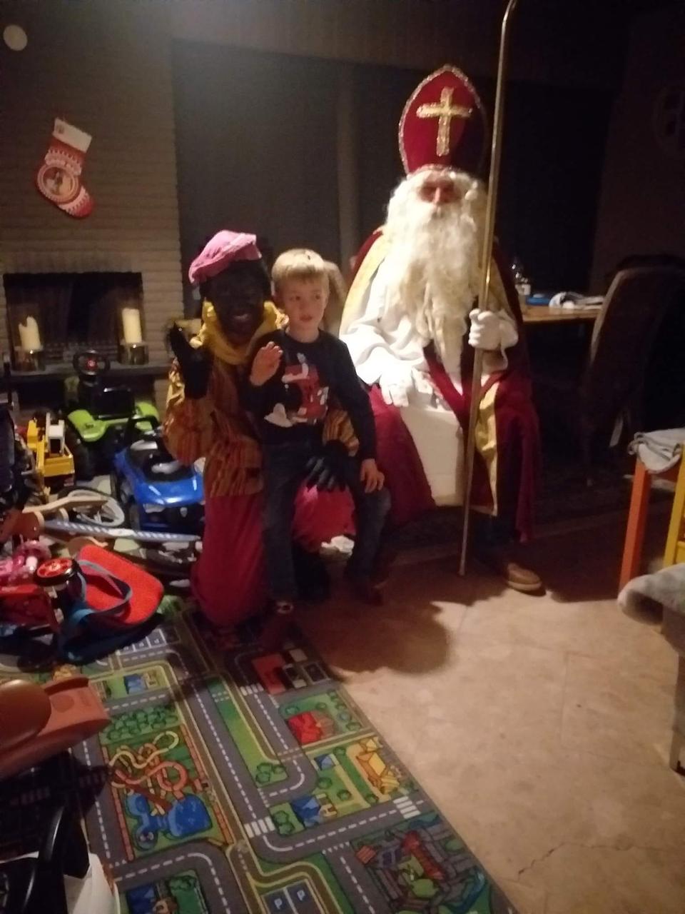 De sint en de echt zwarte piet in Hulshout