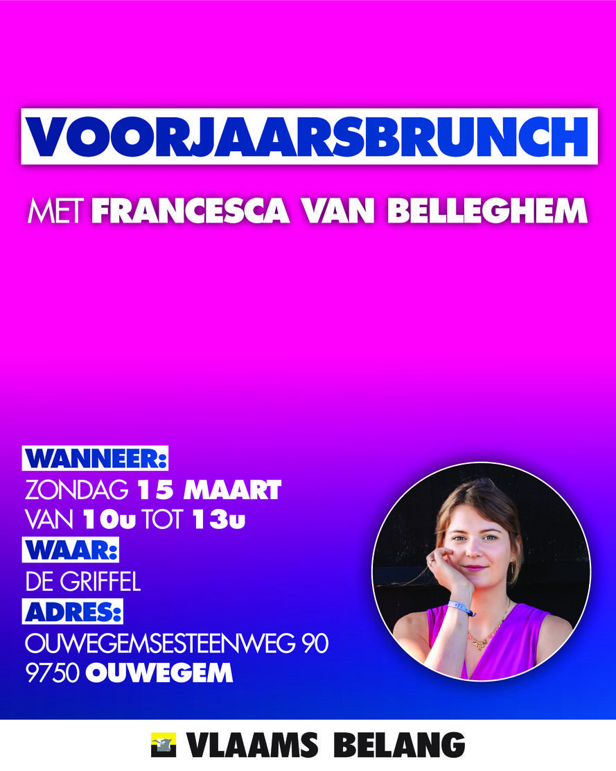 VOORJAARSBRUNCH VLAAMS BELANG KRUISEM met FRANCESCA VAN BELLEGHEM!