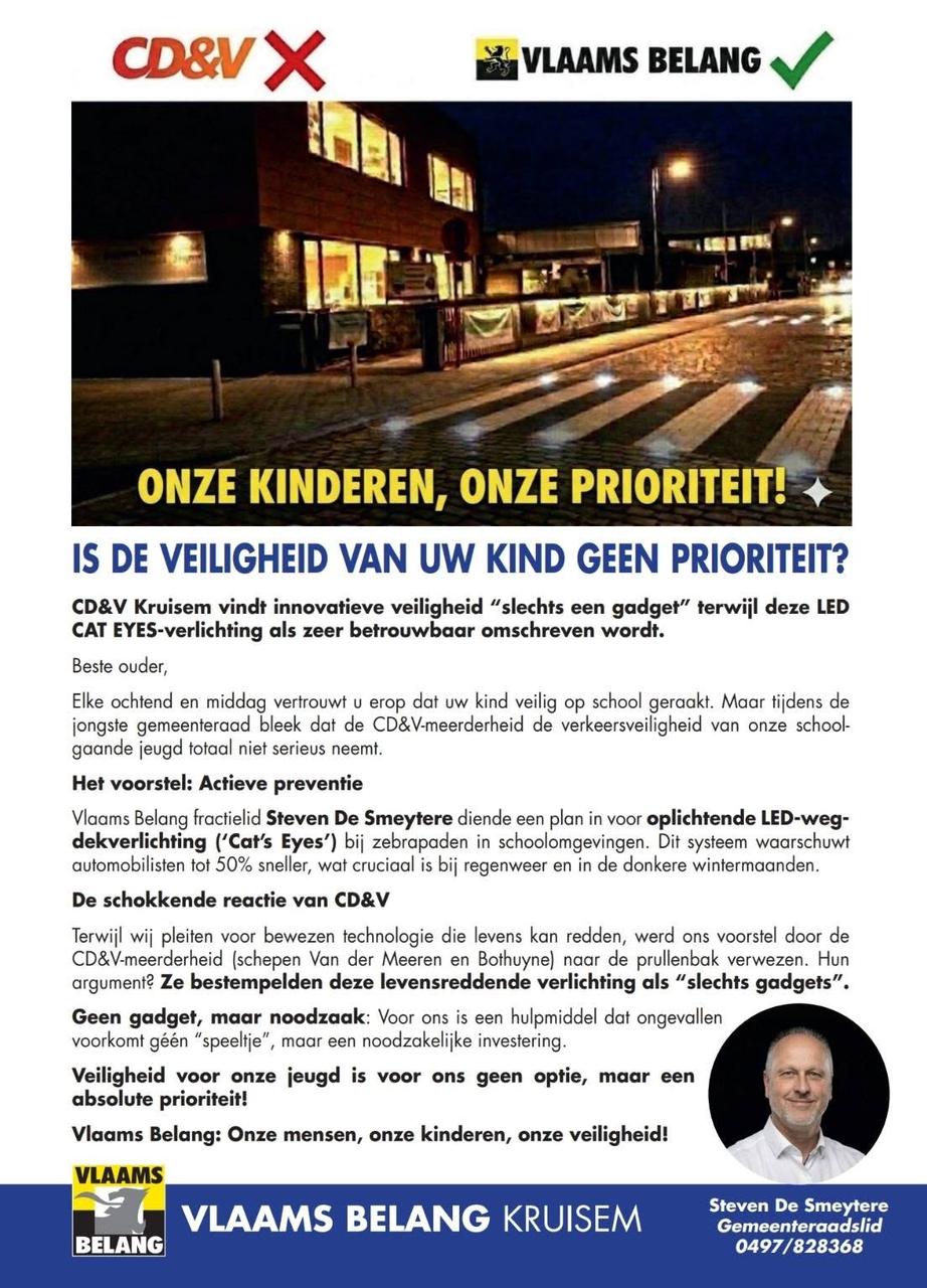 Actie flyeren voor LED-verlichting aan de scholen te Kruisem 