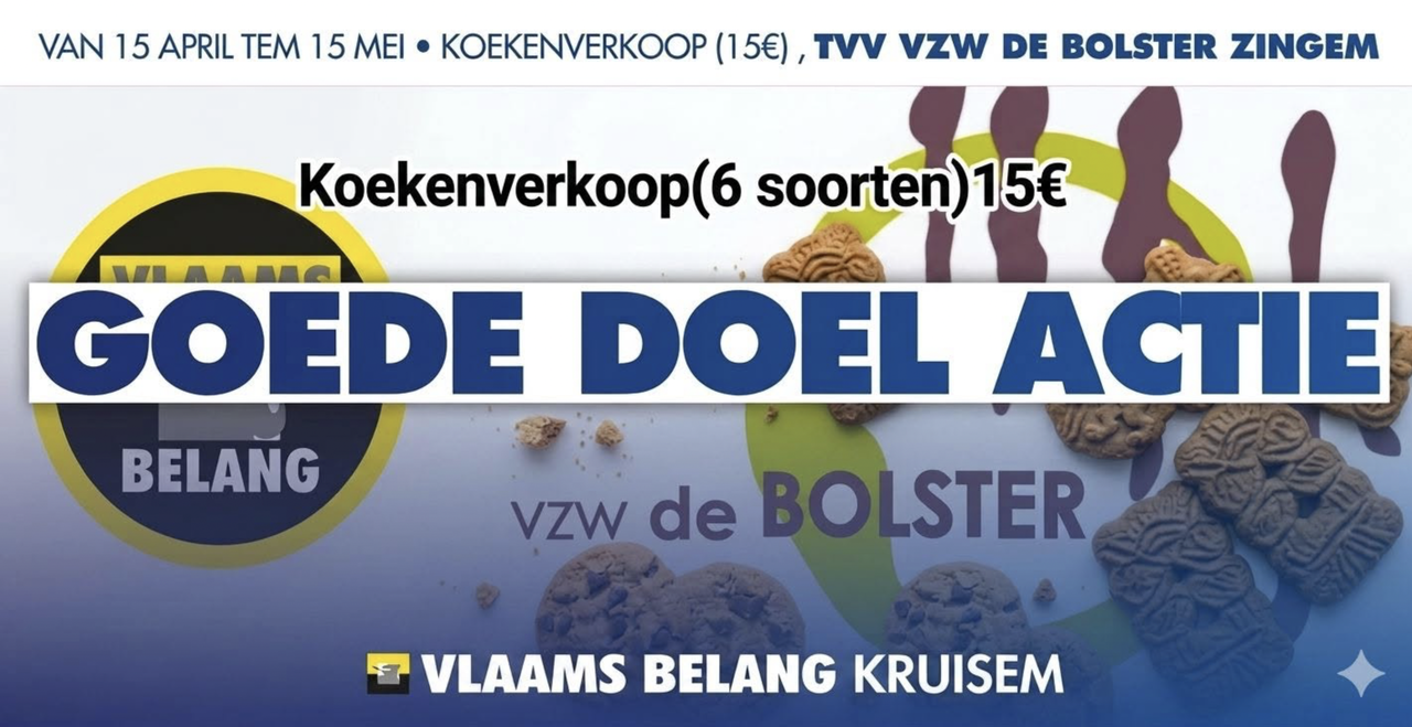 Koekjes verkoop voor goede doel: vzw De Bolster Zingem