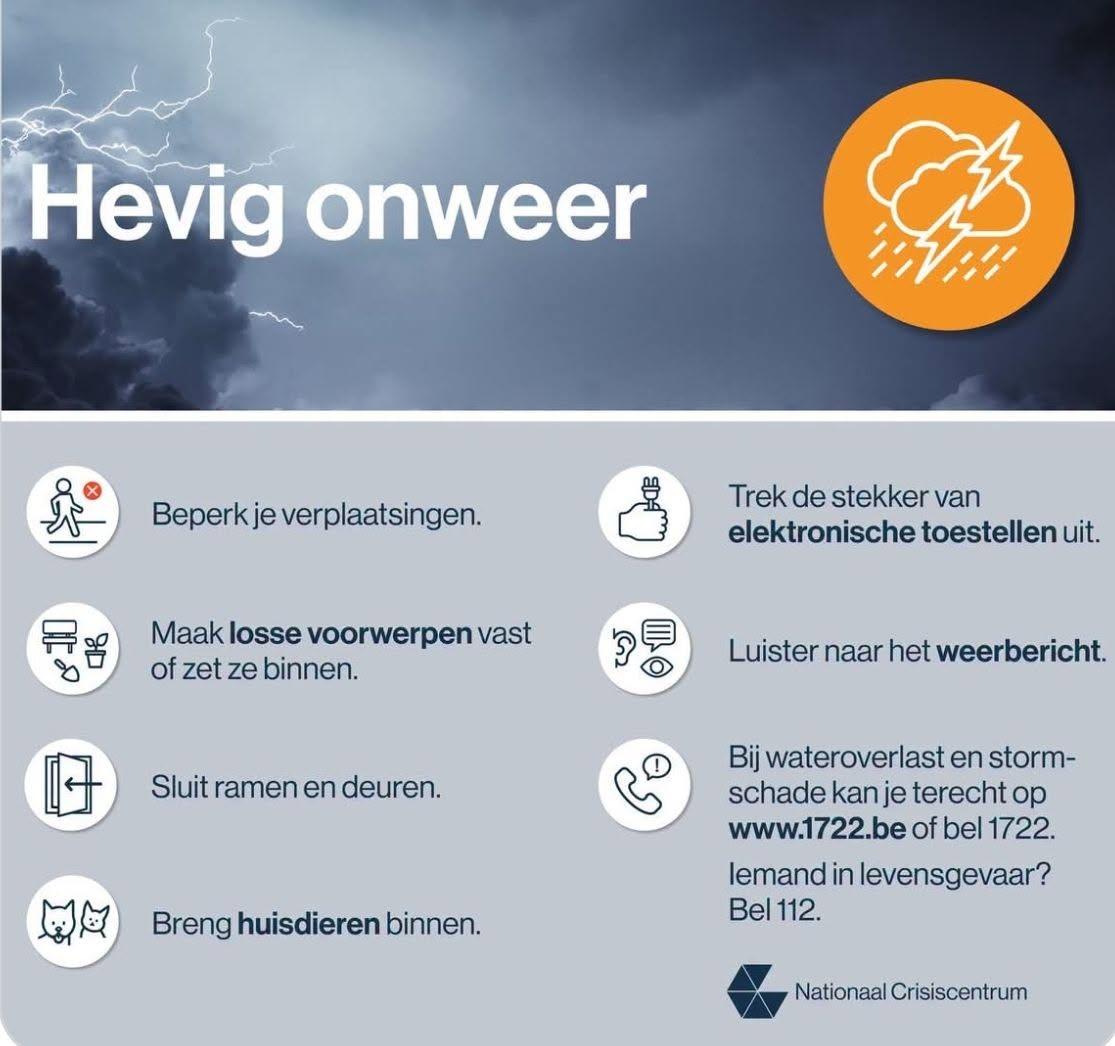 Code oranje voor onweer in Oost-Vlaanderen ( Kruisem )